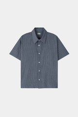 Pastel check cropped short-sleeve shirt