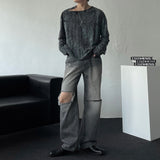 ENOC グランジダイイングショルダースナップ長袖Tシャツ (2 colors)