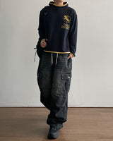 Bevel Cargo Denim Pants