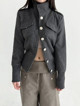 1540. Stand collar button jk (2color)