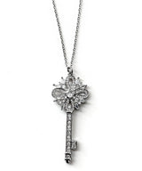Fancy silver key necklace