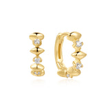 Gold Sparkle 925 Silver Ring Earring E061-05G