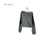 Peto Loose Fit Pendant Lip Neck One-Shoulder Knit