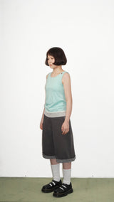 3-BUTTON SLEEVELESS MINT