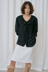 Flor frill blouse_black