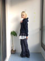Shirring Pocket Two-Way Wind Zip-Up