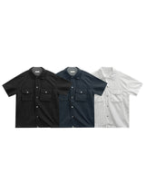 リボルバーナイロン半袖シャツ – M, L (3 Colors)