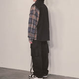 ストラップエラスティックパンツ_ブラック