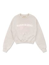 Women's Lees Embo クロップドスウェットシャツ オートミール (FCF1TS204W)