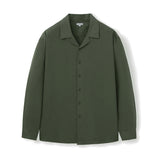 Loose Fit Open Collar Linen Shirt [Khaki]