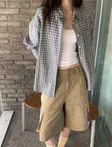 [ORIGINAL] Indie check oversized shirt