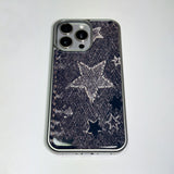 フェイドデニムスターダストスマホケース ブラウン (SV_Epoxy)