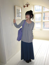 26SS★ [BAONHAUS] Latte Flower Over Long Sleeve Tee