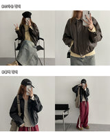 Tende collar leather jacket