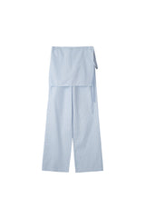 CHECK WRAP LAYERED PANTS (LIGHT BLUE)