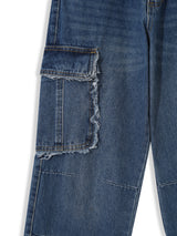 Fringe cargo denim pants(3colors)