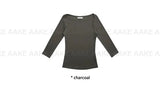 TENCEL BOAT-NECK SLIM TEE