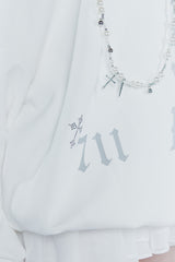 スペルオフショルダースウェットシャツ white