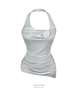 Silky Draped Halter Top (4color)