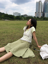 Tilt strap midi skirt (3color)
