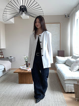 NON COLLAR LINEN JACKET (2C)