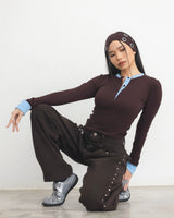 Riveted Double Waist Jeans