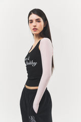 Love & Healthy ロゴノースリーブトップ Black