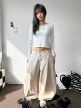 Rabbit Pigment Washed Balloon Long Pants 2 SIZE 3 COLORS 