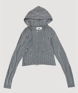 DOUBLE ZIP KNIT HOODIE