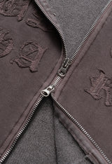 ノクシーピグメント刺繍ツーウェイフードジップアップ