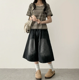 メリピンタックデニムバミューダショーツ [ショート & ロングセレクション*]