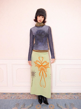 Detachable fur collar long-sleeved T-shirt with patchwork design