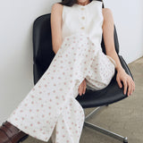 Tailored Flower Pattern Pants