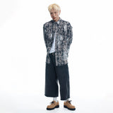 Washed Painted Check Shirt - CHARCOAL