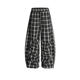 Check Drawstring Loose Fit Pants 232514159