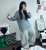 ラインポイント バルーンワイドロングパンツ 🖤🤍🩶3COLOR