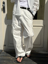 Solid semi wide cargo pants(2color)
