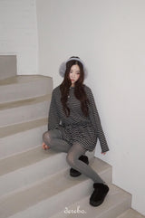 wool fleece stripe strap pumpkin dress