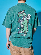Sakura Animals Green Denim Washed T-Shirt (Puzzle Bobble)
