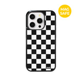 【MADE】Black&White Checkerboard iPhone case [Glossy Glass/Magsafe]