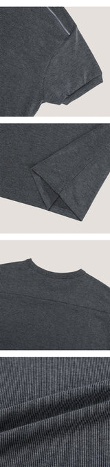 [S/S] Side zipper half knit t-shirts(3color)