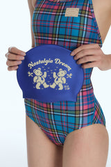 [Preppy Check_blue] U-back One Piece Swimsuit