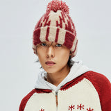 navajo pattern beanie red