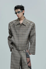 Pearl Plaid Cropped Blazer