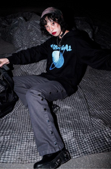 High-waisted, floor-length, flared skinny jeans