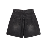 25SS WIDE BASIC DENIM SHORT PANTS BLACK