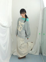 Numbering loose sweatshirt