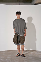 VINTAGE P. DYEING CUT-OUT 1/2 BOX TEE (Khaki)