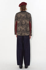 Retro leopard print hoodie with tie belt design and patchwork style