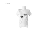 プッシー スターフィッシュ プリンティング スリム ショートスリーブ Tシャツ